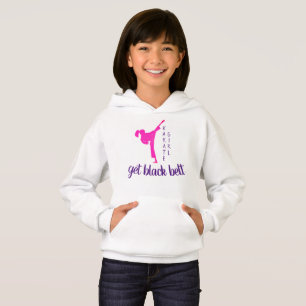 Karate Girl Pink Purple Black Belt Modern Trendy