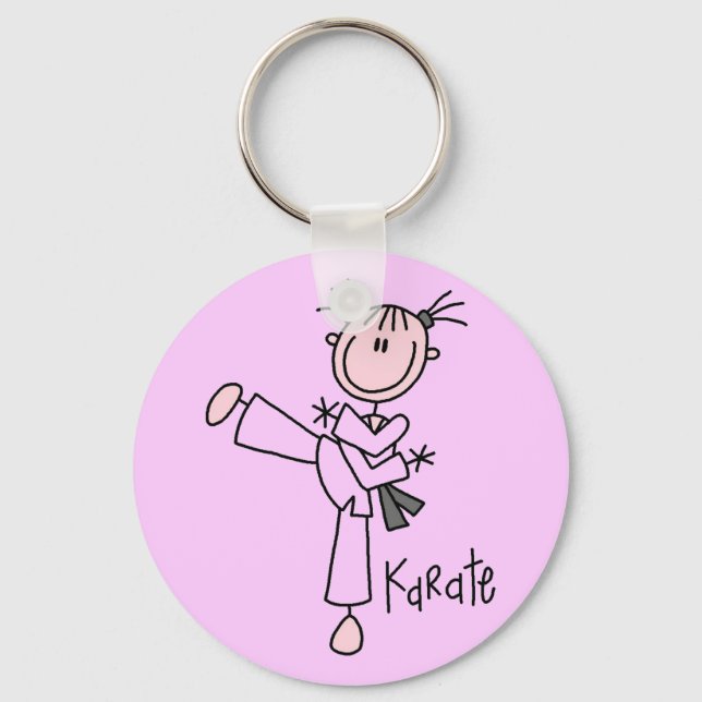 Karate Girl Tshirts and Gifts Key Ring (Front)