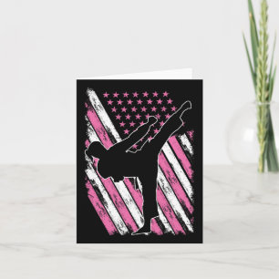 Karate Girl Usa Flag American Martial Arts Card