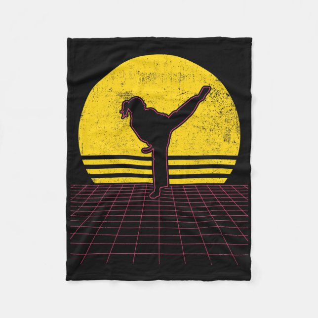 Karate Girl Vintage  Fleece Blanket (Front)