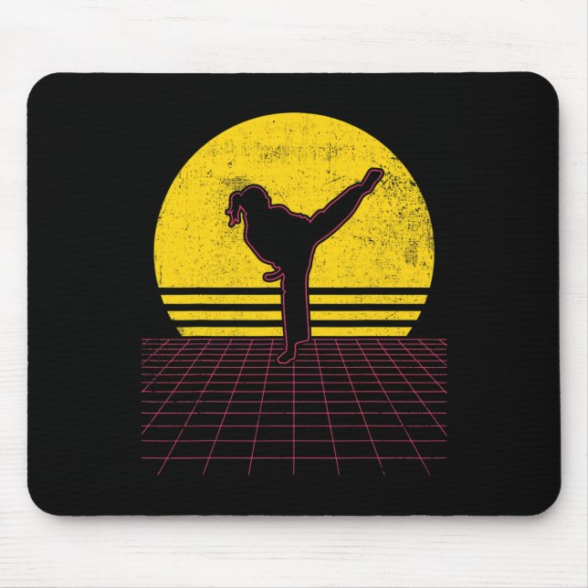 Karate Girl Vintage  Mouse Pad (Front)