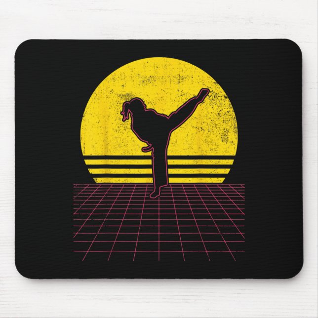 Karate Girl Vintage Mouse Pad (Front)