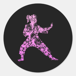 Karate Girls Classic Round Sticker