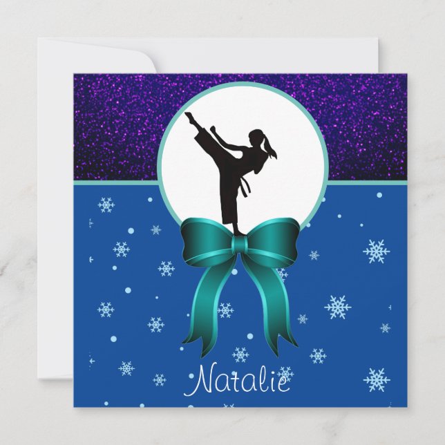 Karate Girls Glitter and Bow Snowflake    (Front)