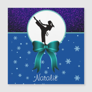 Karate Girls Glitter and Bow Snowflake   
