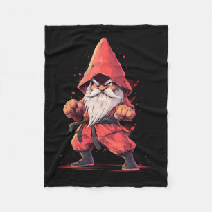 Karate Gnome Taekwondo Martial Arts Fighter Fleece Blanket