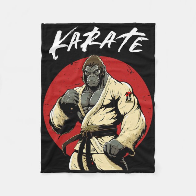 Karate Gorilla Karateka  Fleece Blanket (Front)