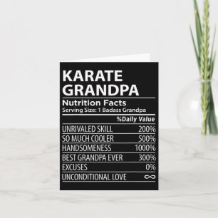 Karate Grandpa Nutrition Facts Funny Karate Grandp Card