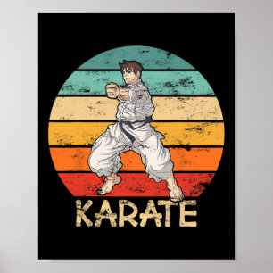Karate Grunge Design Karate Fighter Makes Punch In Poster