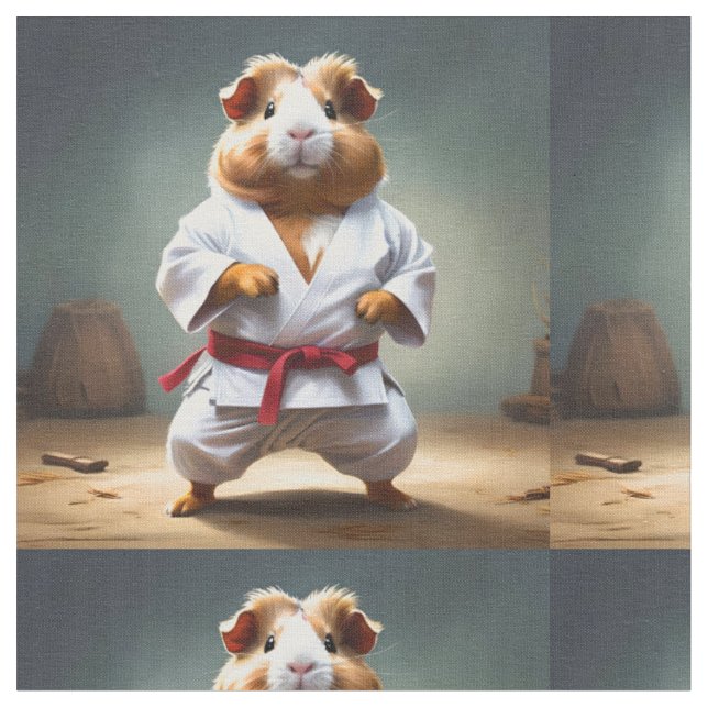 Karate Guinea Pig, Fabric (Close Up)