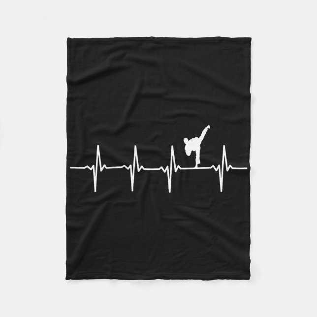 Karate Heartbeat For Martial Artists  Fleece Blanket (Front)