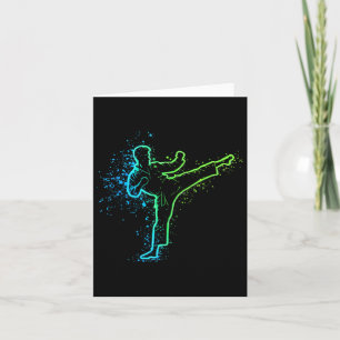 Karate High Kick Splash Style Martial Arts Design  Card