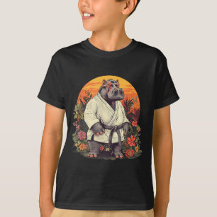Karate Hippo Animal MMA Taekwondo Martial Arts T-Shirt