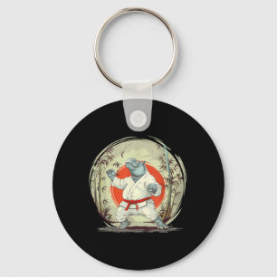 Karate Hippo Motif Taekwondo Jiu-Jitsu MMA Key Ring