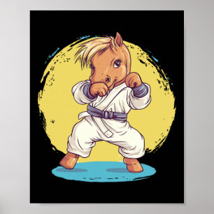 Karate Horse Fighter Martial Arts Fun Poster