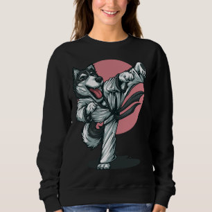 Karate Husky Alaskan Dog Pose Men Women Boy Girl Sweatshirt