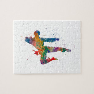 Karate in watercolor jigsaw puzzle