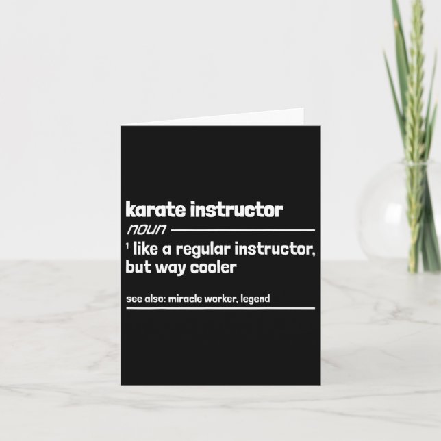 Karate Instructor Like A Regular Instructor But Wa Card (Front)