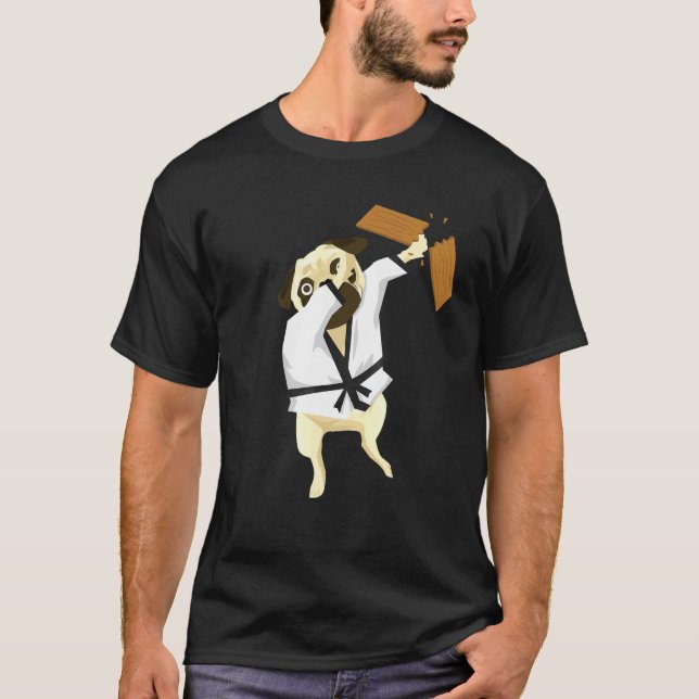 Karate Karate Master Dabbing Pug T-Shirt (Front)