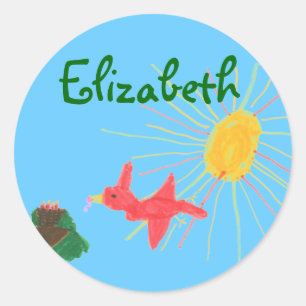 Karate Kat bird's nest ID--to personalise Classic Round Sticker