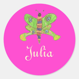 Karate Kat butterfly ID--to person... Classic Round Sticker