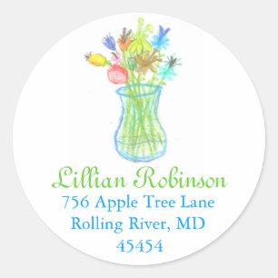 Karate Kat Graphics flower bunch address label