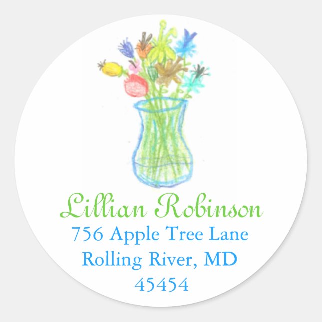 Karate Kat Graphics flower bunch address label (Front)