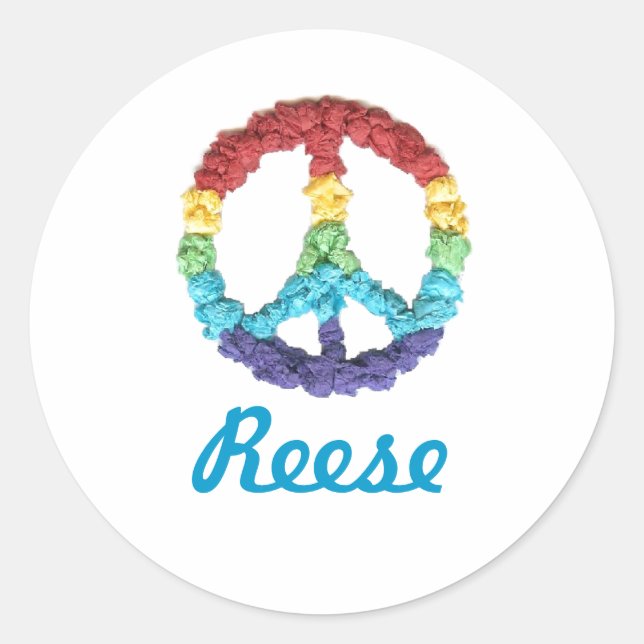 Karate Kat ID peace-sign ID--to personalise Classic Round Sticker (Front)