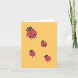 Karate Kat ladybug blank notecard
