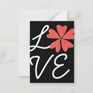 Karate Kat love-in-bloom tiny Valentine Note Card