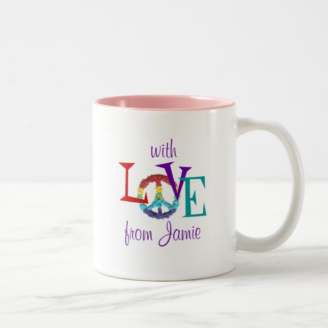 Karate Kat peace-and-love mug (Right)