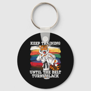 Karate Keep Training Until The Belt Turns Black Key Ring