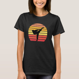 Karate kick sunset full shotokan contact martial a T-Shirt