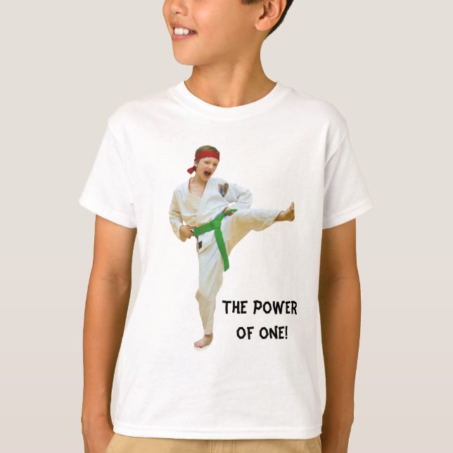 Karate Kicking, Green Belt, Customisable, Tee Shir (Front)