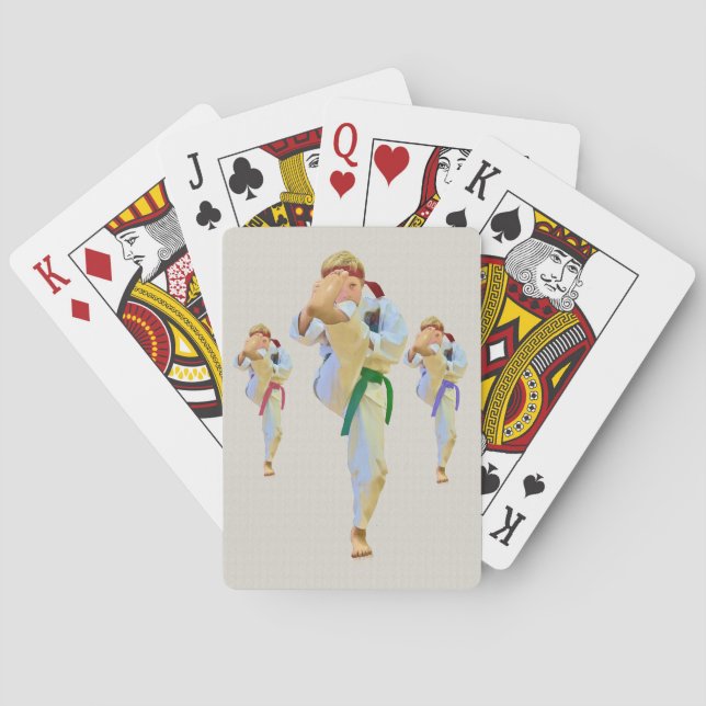 Karate Kicking, Martial Arts,  Customisable Playing Cards (Back)