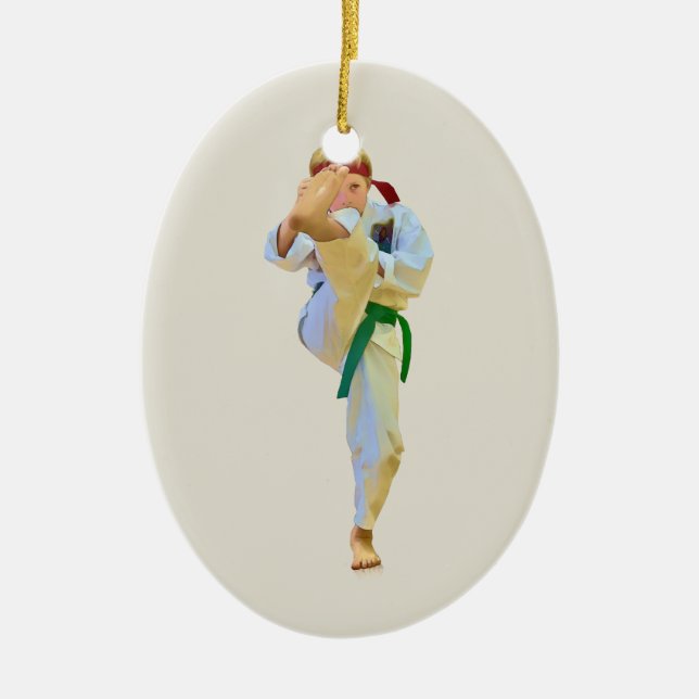 Karate Kicking Ornament (Front)