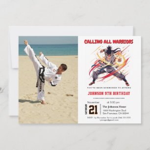 Karate Kids Birthday Party Invitation