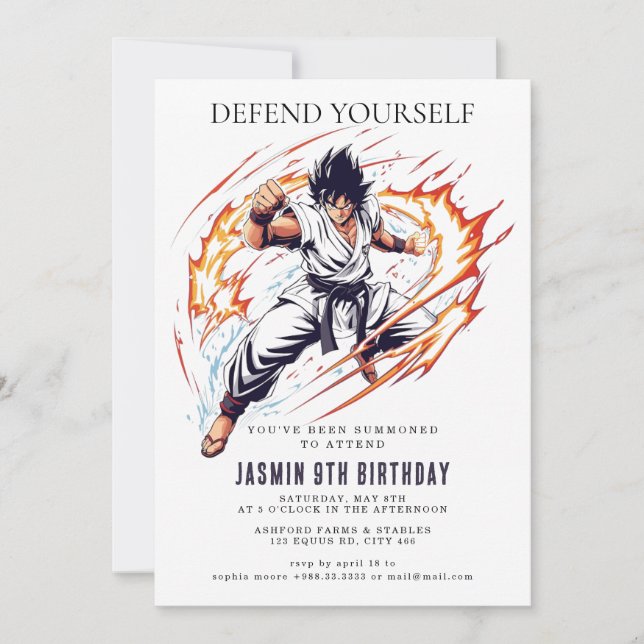 Karate Kids Birthday Party Invitation (Front)