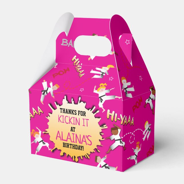 Karate Kids Children Birthday Party Favour Gift Bo Box (Front Side)