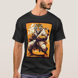 Karate King Graphic With a Tiger Karate Warrior De T-Shirt