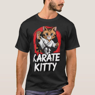 Karate Kitty Funny Cat Combat Sports Martial Arts T-Shirt