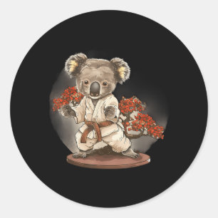 Karate Koala Animal MMA Taekwondo Martial Arts Classic Round Sticker