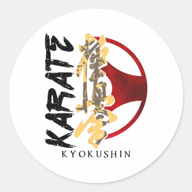 Karate Kyokushin Martial Arts Trainer Fighter Mart Classic Round Sticker (Front)