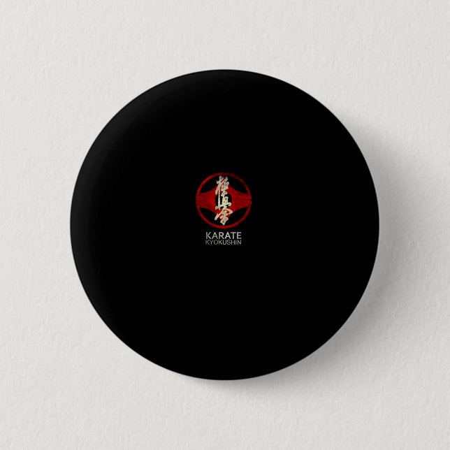 Karate Kyokushin Pullover Hoodie  6 Cm Round Badge (Front)