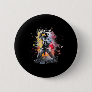 Karate Lemur Animal MMA Taekwondo Martial Arts 6 Cm Round Badge