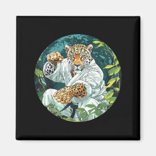 Karate Leopard Motif Taekwondo Jiu-Jitsu MMA Magnet