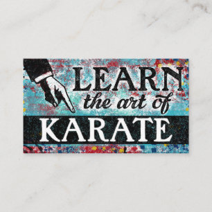 Karate Lessons Business Cards - Blue Red