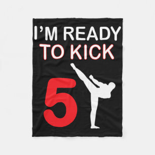 Karate Lovers Gift Boys Birthday Kids Kick 5 Fleece Blanket