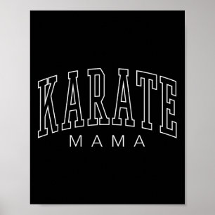 Karate Mama Womens Preppy Karate Mum Poster