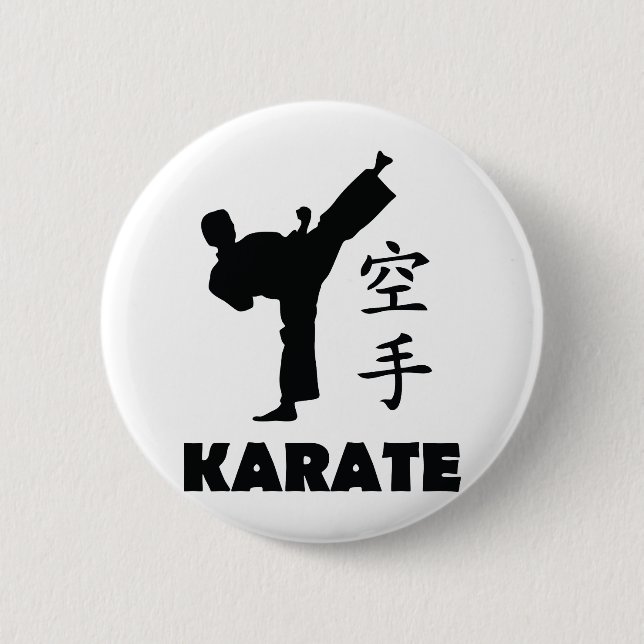karate man chinese symbols icon 6 cm round badge (Front)